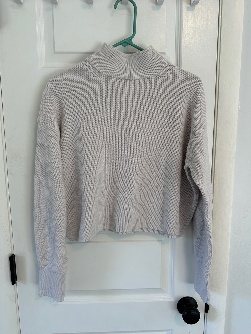 Lululemon Light Cream Ribbed Mock Neck Sweater
